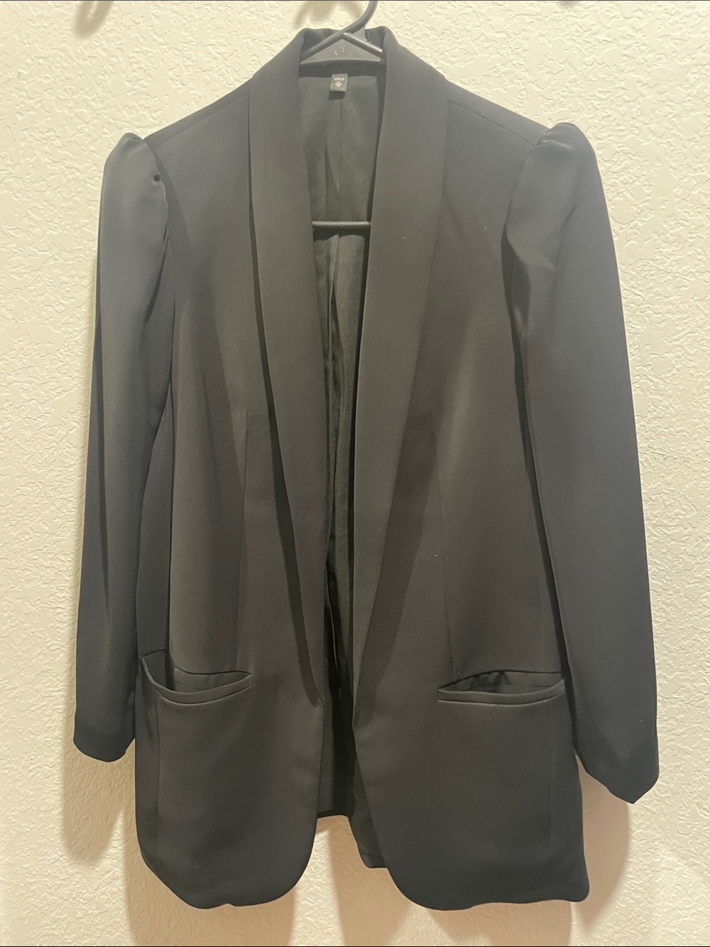 Express Black Open-Front Women's Blazer with Shawl Lapel